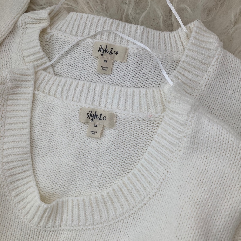 Style & Co. Plus Embroidered Three-Quarter Sweater - Picture 7 of 9